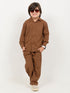 Imported Textured Wash & Wear 2 Piece Set (Dark Brown)