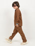 Imported Textured Wash & Wear 2 Piece Set (Dark Brown)