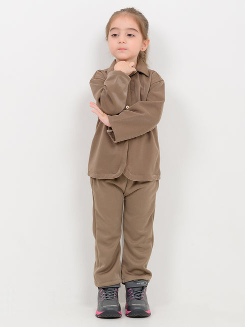 Imported Malai Velour 2 Piece Set (Dusty Brown)