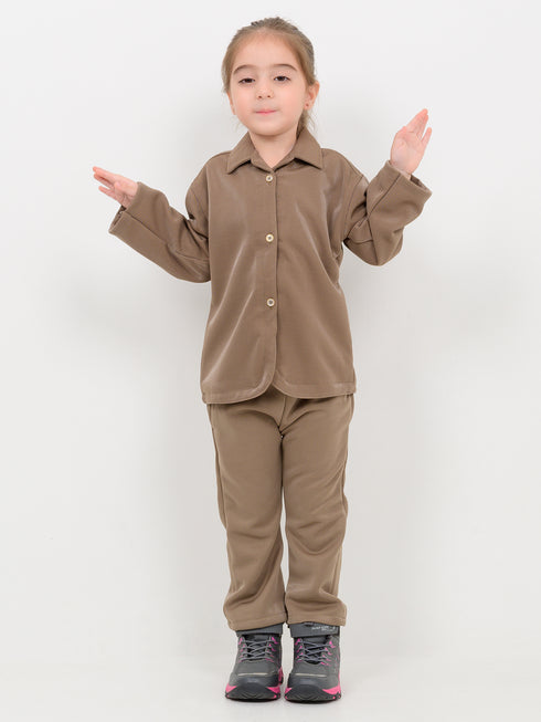 Imported Malai Velour 2 Piece Set (Dusty Brown)