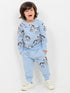 Zebra Stripe Fleece Suit (Sky Blue)