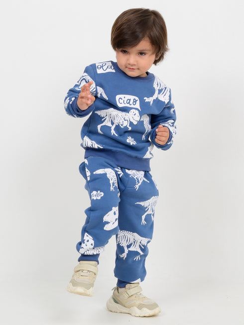 The Raptor Themed Fleece Suit (Denim Blue)