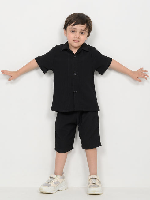 Imported Crinkle 2 Piece Set (Black)