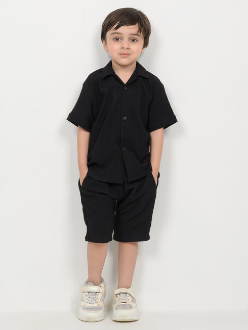 Imported Crinkle 2 Piece Set (Black)
