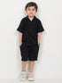 Imported Crinkle 2 Piece Set (Black)
