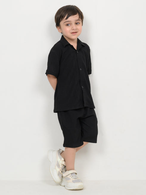 Imported Crinkle 2 Piece Set (Black)