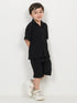 Imported Crinkle 2 Piece Set (Black)