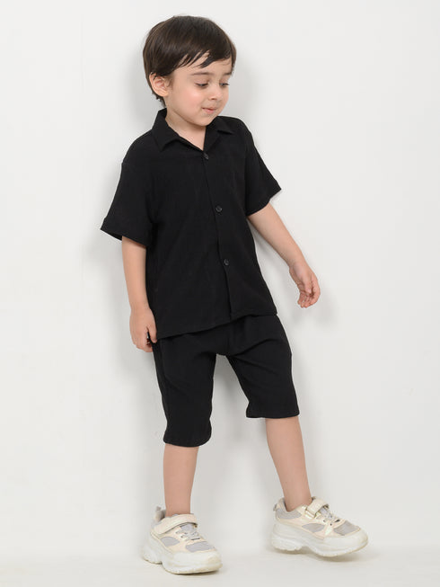 Imported Crinkle 2 Piece Set (Black)