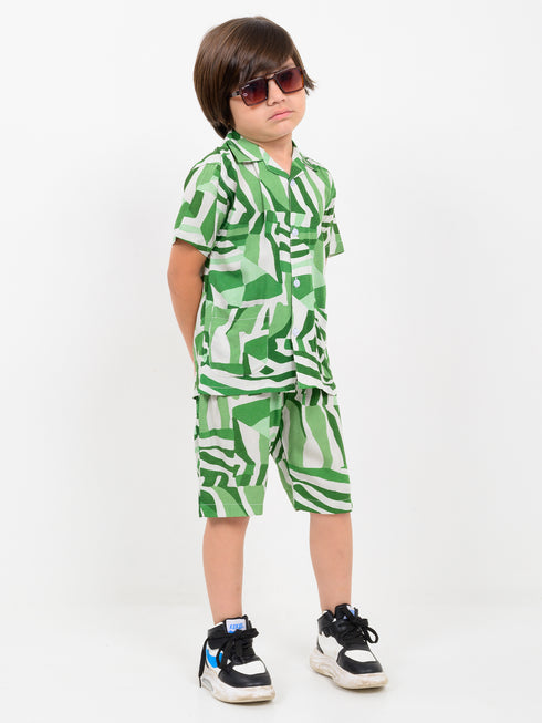 Cool Camo Imported Boski Linen Set (Zebra Mint)
