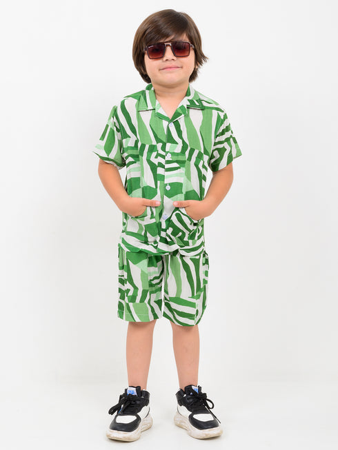 Cool Camo Imported Boski Linen Set (Zebra Mint)