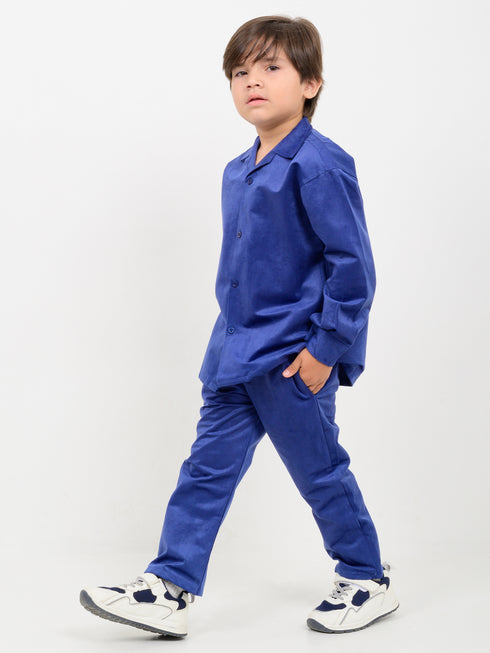 Imported Suede 2 Piece Set (Royal Blue)