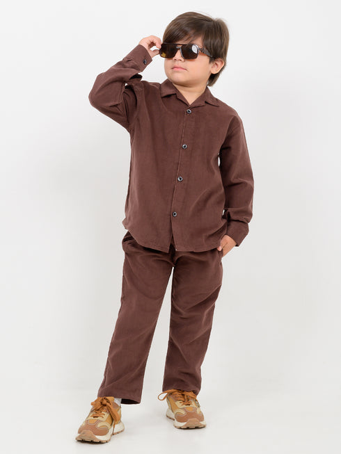 Imported Corduroy 2 Piece Set (Cocoa Brown)