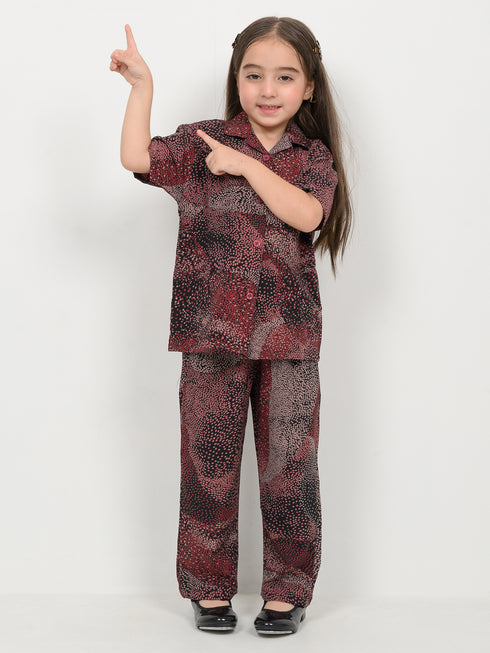 Imported Wash & Wear 2 Piece Set (Deep Mulberry)