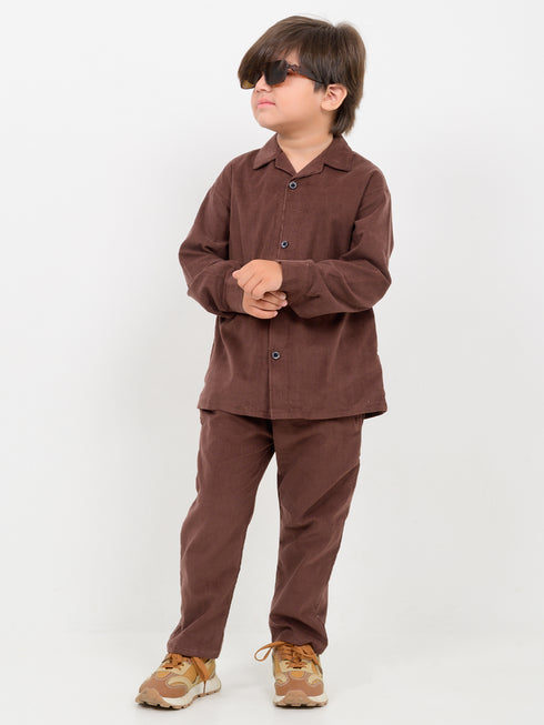 Imported Corduroy 2 Piece Set (Cocoa Brown)