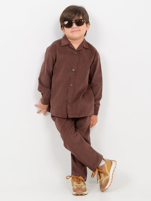 Imported Corduroy 2 Piece Set (Cocoa Brown)