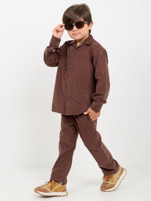 Imported Corduroy 2 Piece Set (Cocoa Brown)