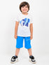 Elephant Snuggle Cotton Short Set (White & Blue)