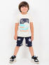 Wave Rider Cotton Short Set (Ivory & Deep Sea Navy)