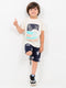 Wave Rider Cotton Short Set (Ivory & Deep Sea Navy)