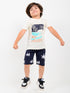 Wave Rider Cotton Short Set (Ivory & Deep Sea Navy)