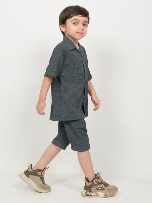 Imported Textured 2 Piece Set (Grey Green)
