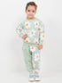 Floral Themed Fleece Suit (Sea Green)