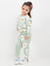 Floral Themed Fleece Suit (Sea Green)