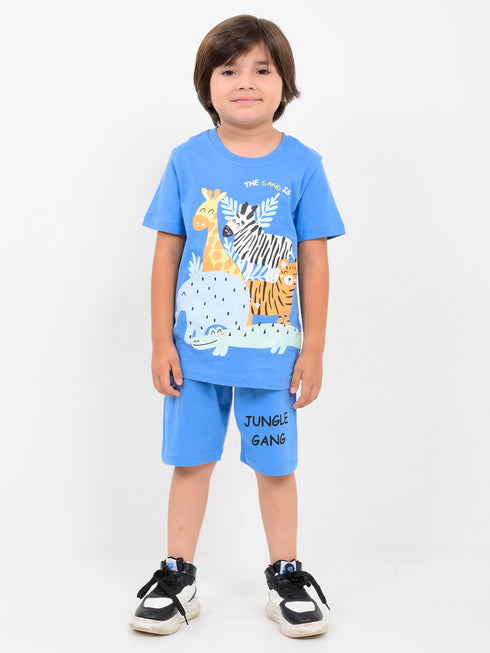 The Jungle Gang Cotton Short Set (Sky Blue)