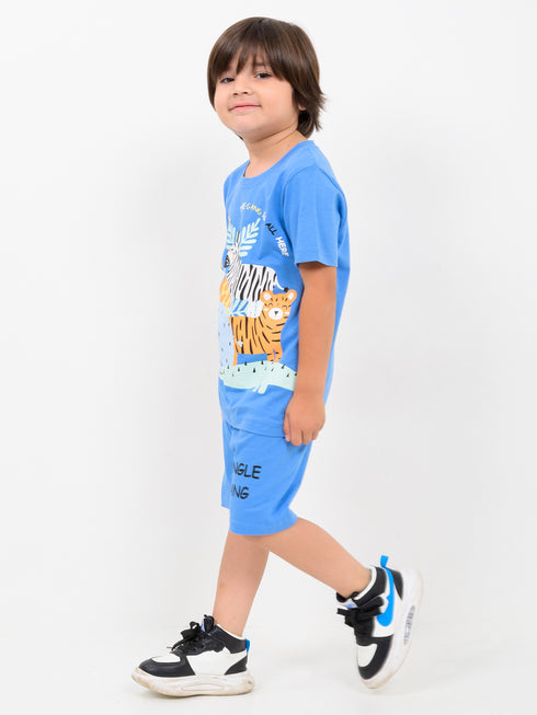 The Jungle Gang Cotton Short Set (Sky Blue)