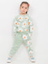 Floral Themed Fleece Suit (Sea Green)