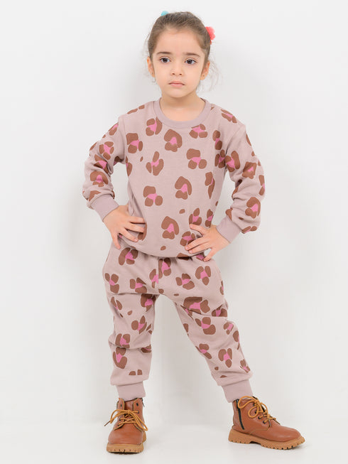 Leopard Chic Themed Fleece Suit (Mauve)