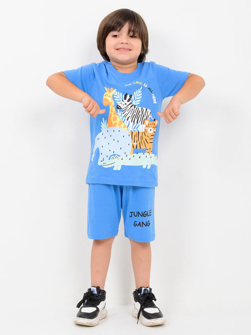 The Jungle Gang Cotton Short Set (Sky Blue)