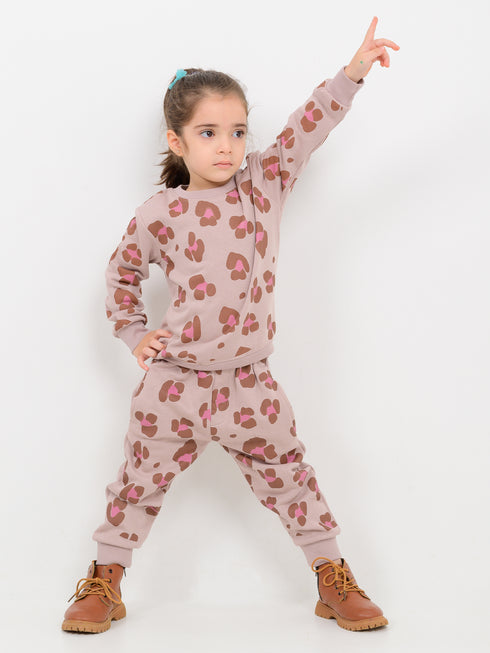 Leopard Chic Themed Fleece Suit (Mauve)