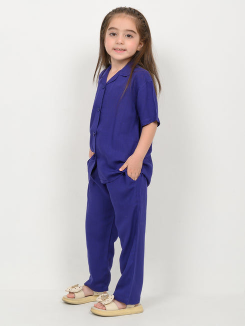 Imported Irish Linen 2 Piece Set (Royal Blue)