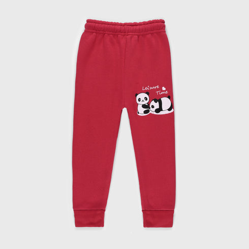 Lazy Panda Fleece Tracksuit (Red)