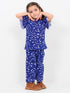 Frill Sleeves Starlight Dreams Cotton Trouser Set (Galaxy Indigo)