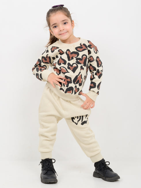 Leopard Love Themed Fleece Suit (Vanilla Roar)