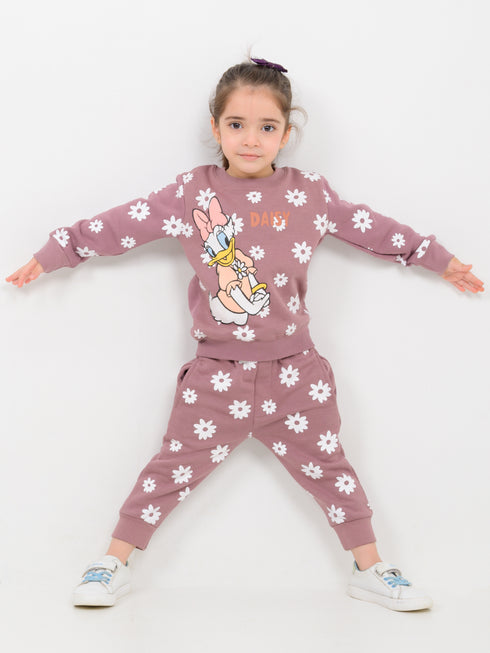 Duckling Daisy Fleece Suit (Rose Bloom)