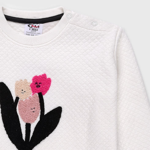 Rose Printed Sweatshirt (White)