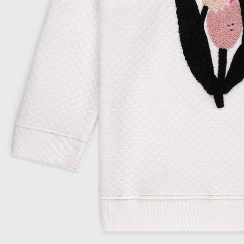 Rose Printed Sweatshirt (White)