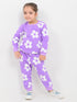 Groovy Flower Themed Fleece Suit (Lavender)