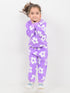Groovy Flower Themed Fleece Suit (Lavender)