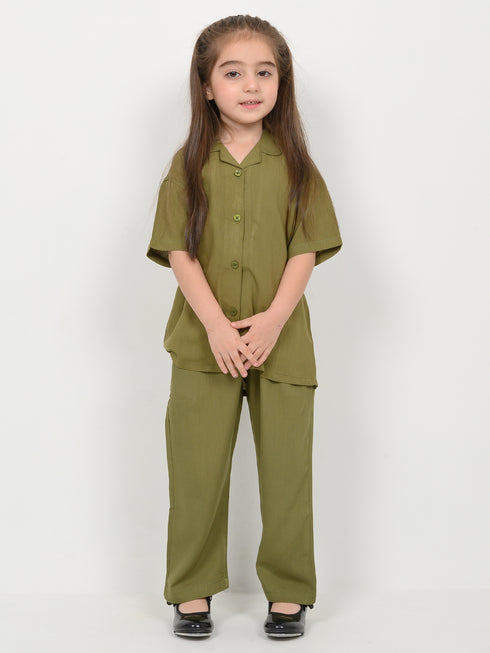 Imported Irish Linen 2 Piece Set (Olive Grove)