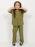 Imported Irish Linen 2 Piece Set (Olive Grove)