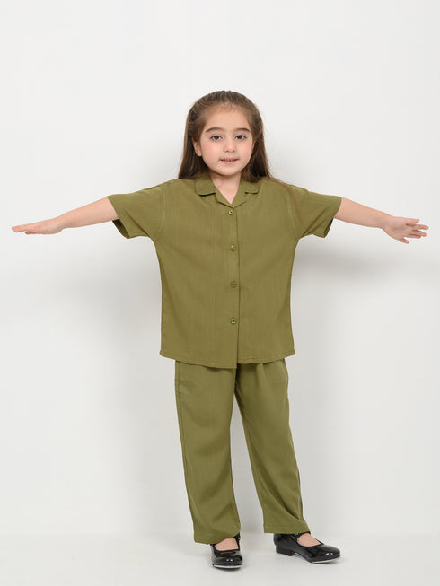 Imported Irish Linen 2 Piece Set (Olive Grove)