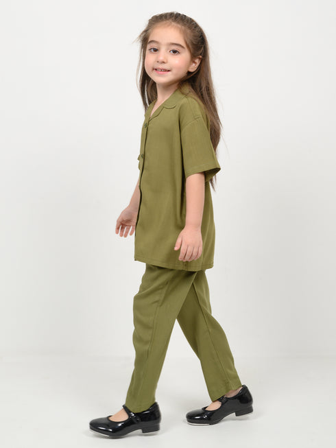 Imported Irish Linen 2 Piece Set (Olive Grove)