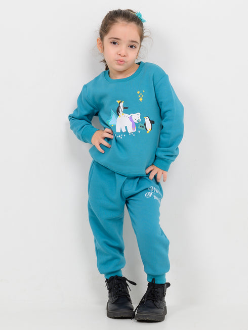 Winter Friends Fleece Suit (Glacier Blue)