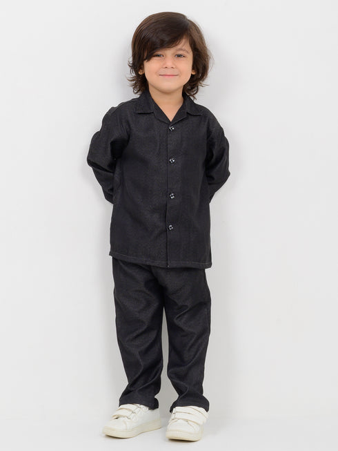 Imported Denim 2 Piece Set (Graphite Black)