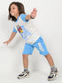 Bluey's Sunny Day Cotton Short Set (Off-White & Sky Blue)