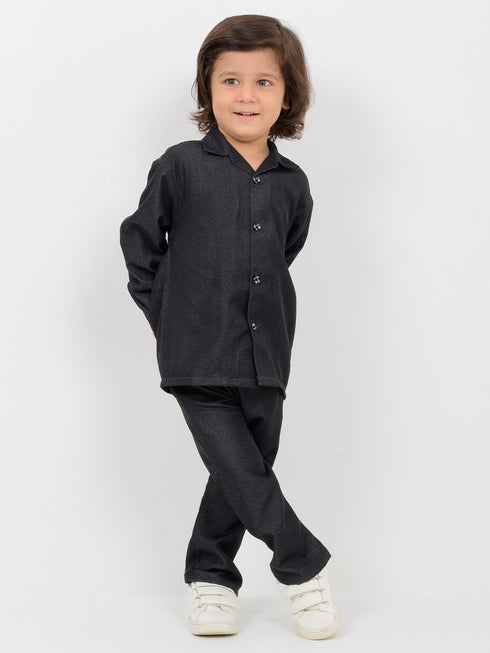 Imported Denim 2 Piece Set (Graphite Black)